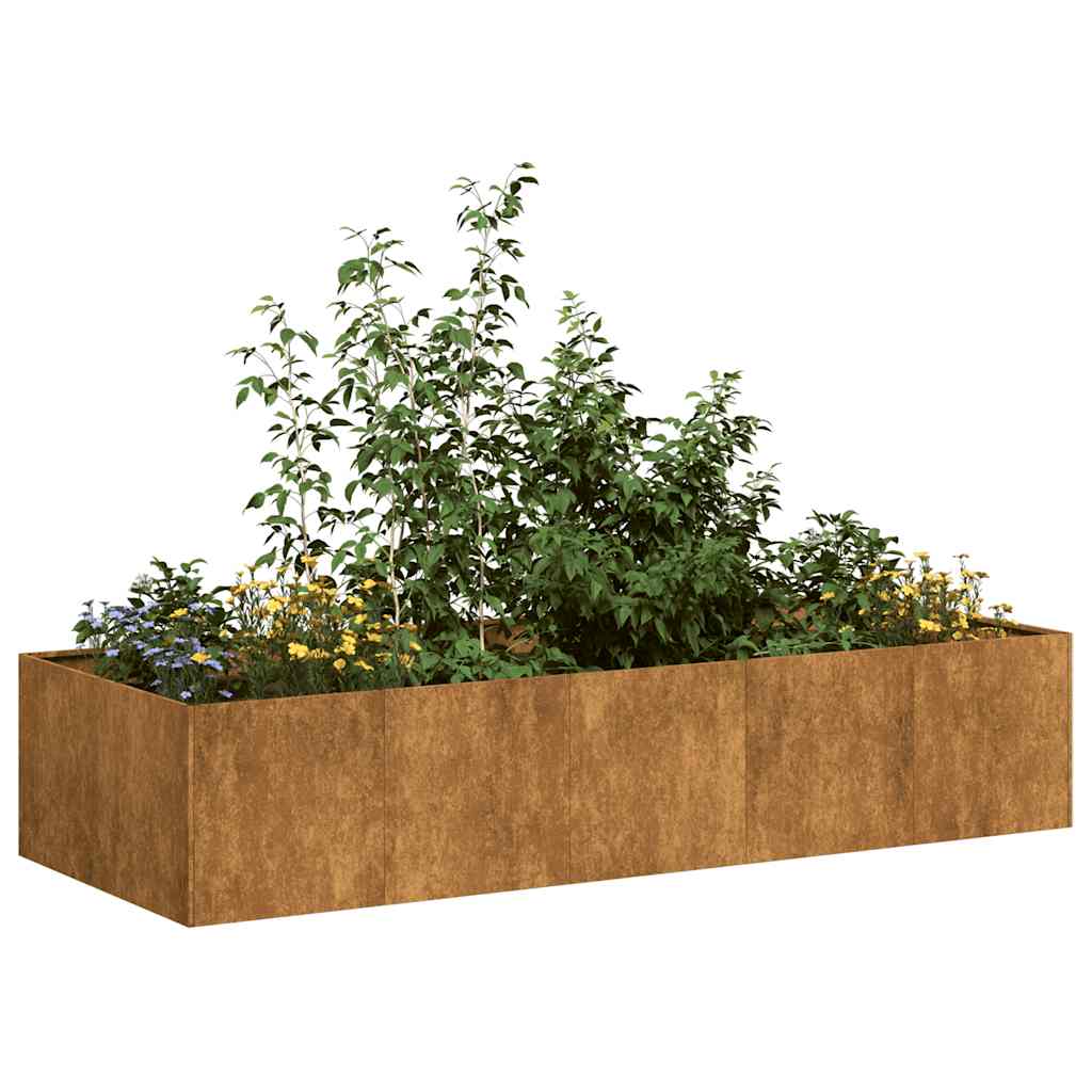 Vetonek Jardinera oxidada 200x80x40 cm acero corten