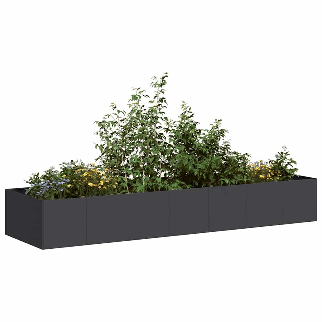 Vetonek Jardinera de acero laminado en frío negro 280x80x40 cm