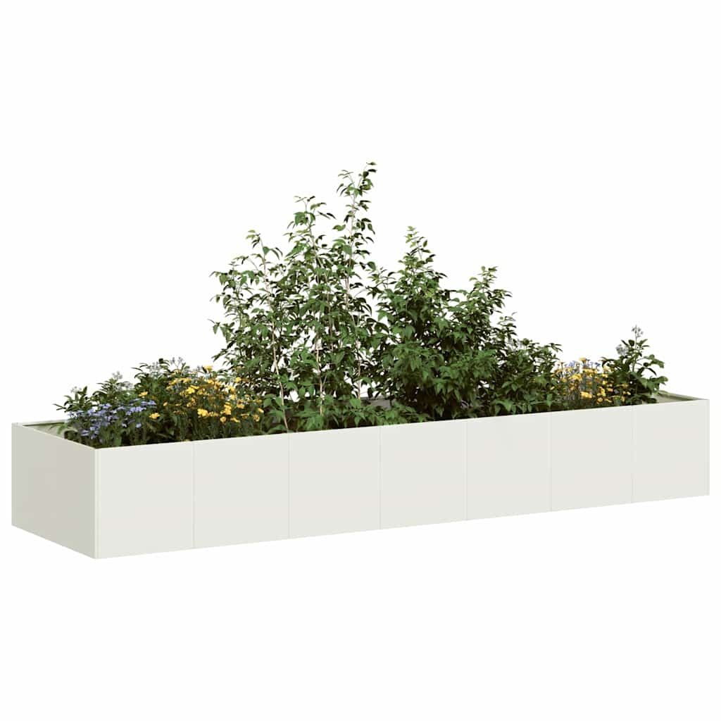 Vetonek Jardinera acero blanco 280x80x40 cm