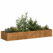 Jardinera oxidada 280x80x40 cm acero corten v6481 Vetonek