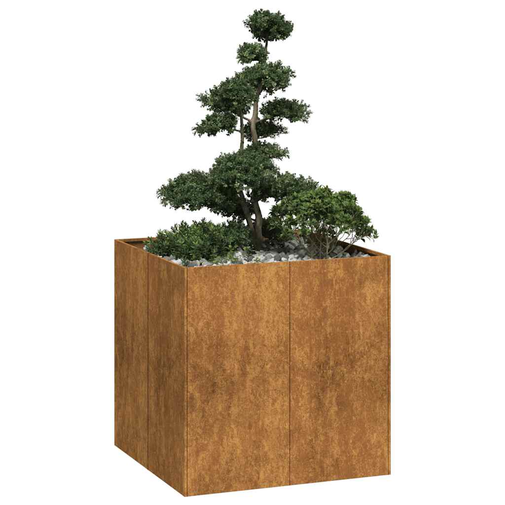 Jardinera oxidada 80x80x80 cm acero corten v6696 Vetonek