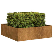 Jardinera oxidada acero corten 100x100x30 cm v6979 Vetonek