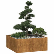 Jardinera oxidada 100x100x40 cm acero corten v7044 Vetonek