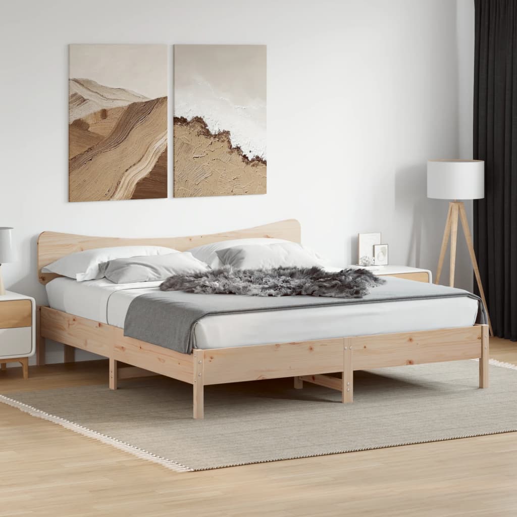 Vetonek Estructura de cama sin colchón madera maciza de pino 200x200 cm