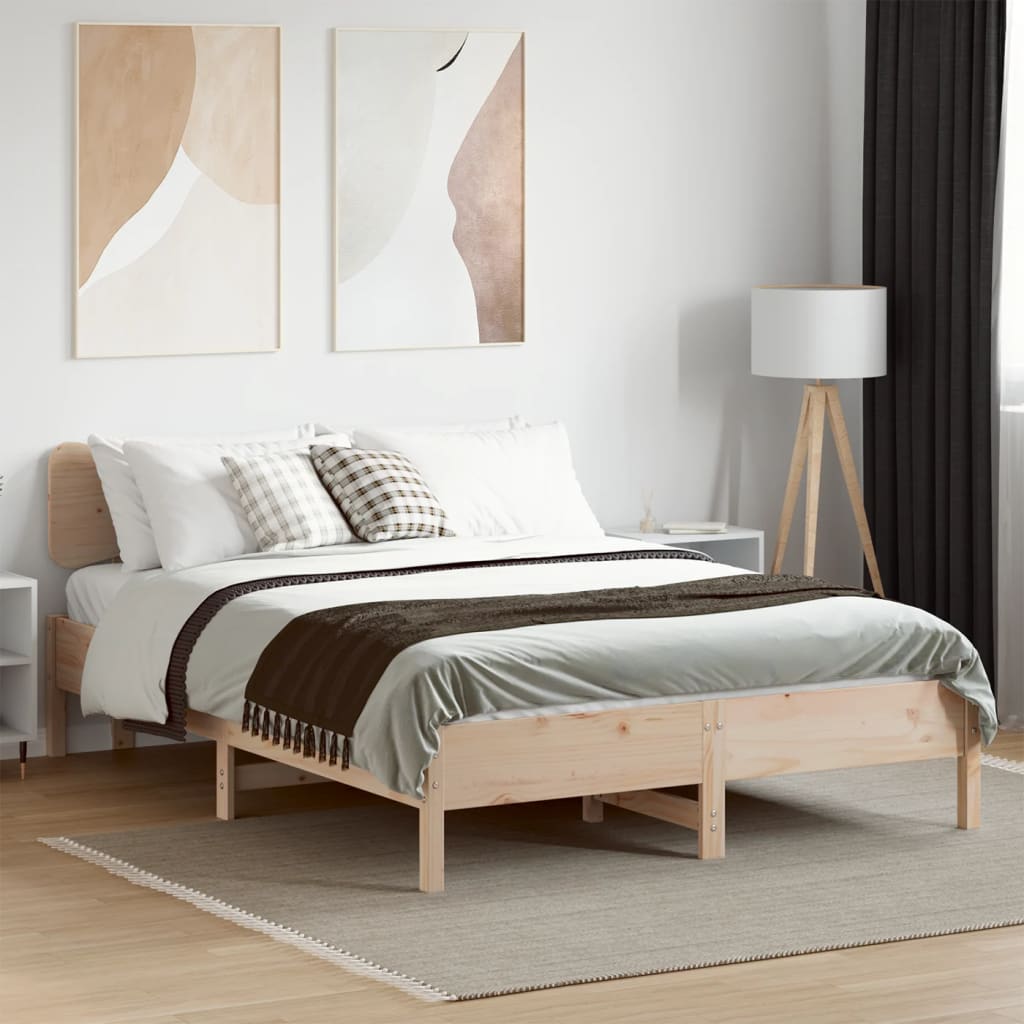 Estructura de cama sin colchón madera maciza de pino 140x190 cm V8545 Vetonek