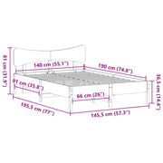 Estructura de cama sin colchón madera maciza de pino 140x190 cm V8545 Vetonek