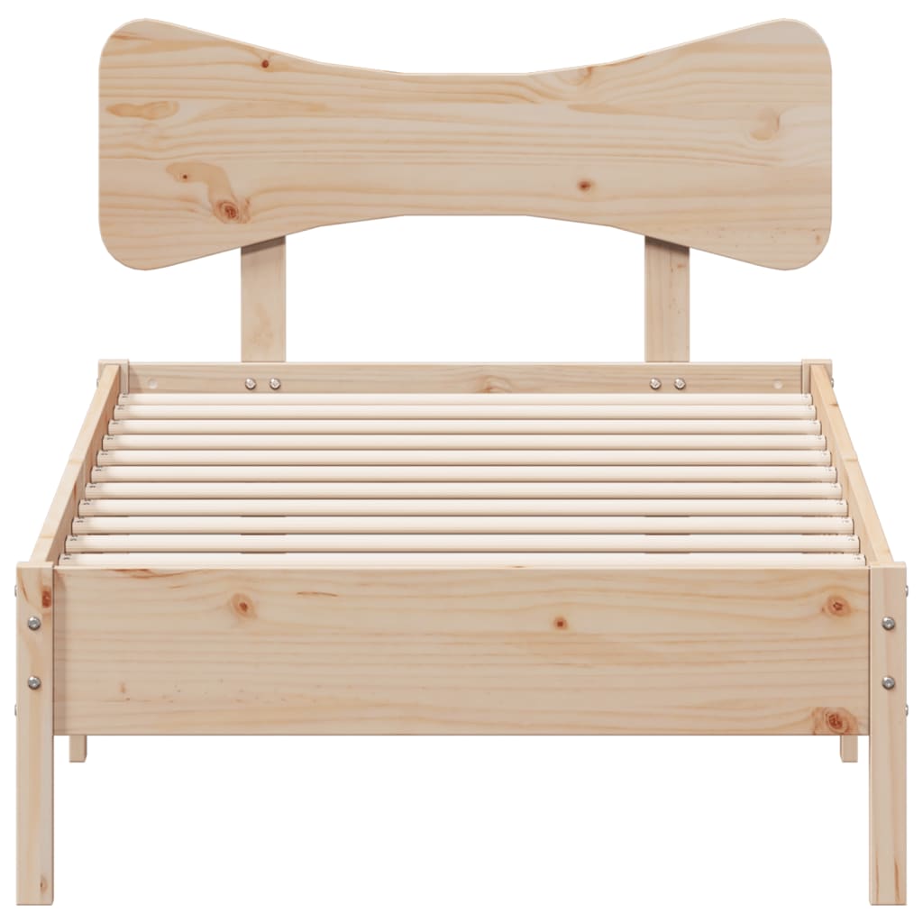 Estructura de cama sin colchón madera maciza de pino 90x190 cm v8637 - Vetonek
