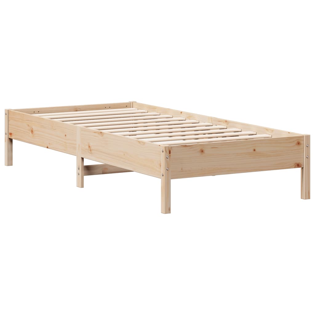 Estructura de cama sin colchón madera maciza pino 75x190 cm - Vetonek