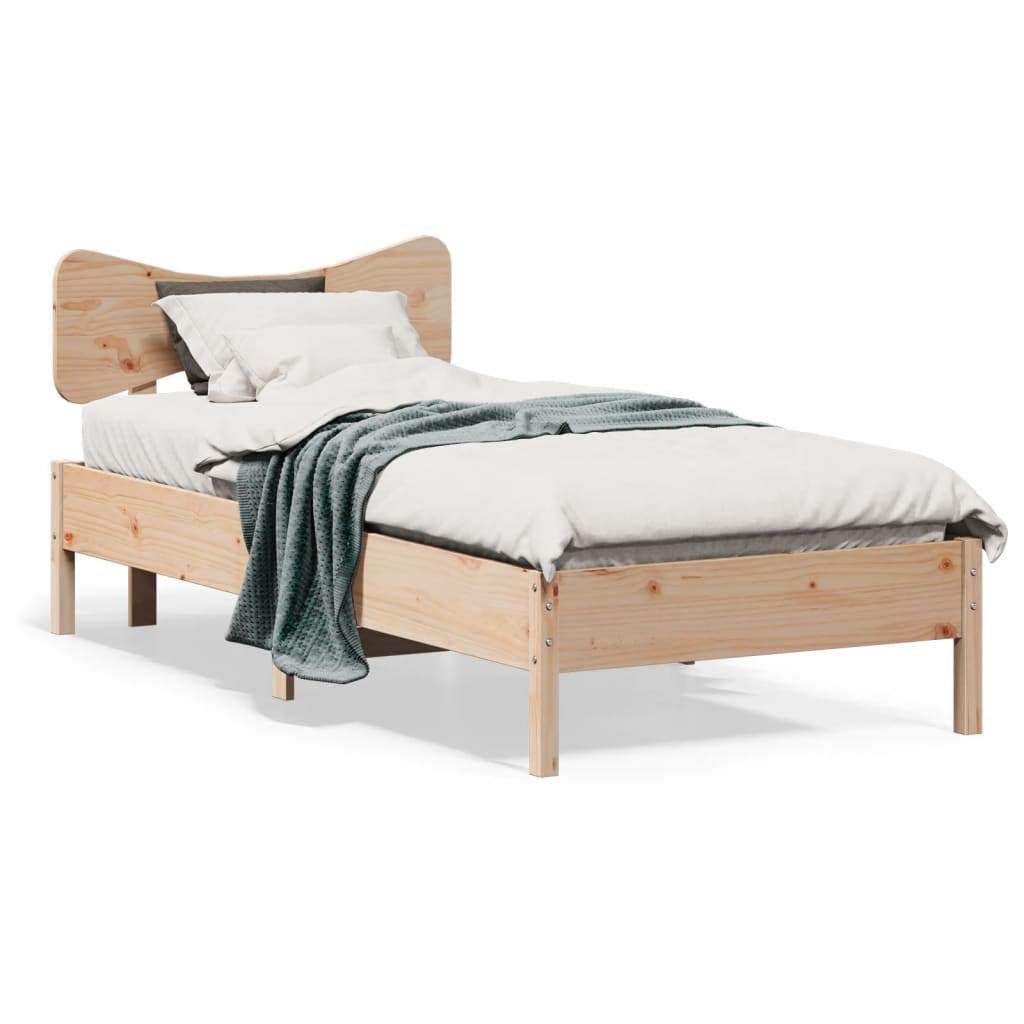 Estructura de cama sin colchón madera maciza pino 75x190 cm v8668 Vetonek