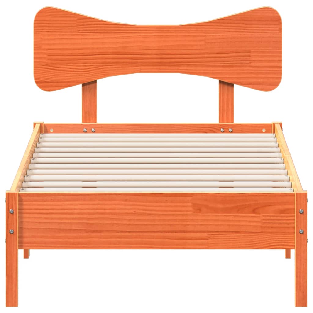 Estructura de cama sin colchón madera maciza marrón 75x190 cm v8682 - Vetonek