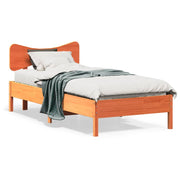 Estructura de cama sin colchón madera maciza marrón 75x190 cm v8682 Vetonek