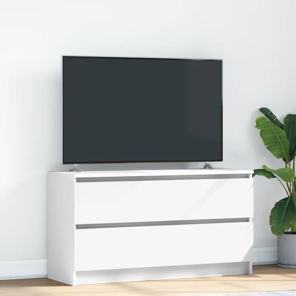 Vetonek Mueble para TV madera contrachapada blanco 100x35x54 cm