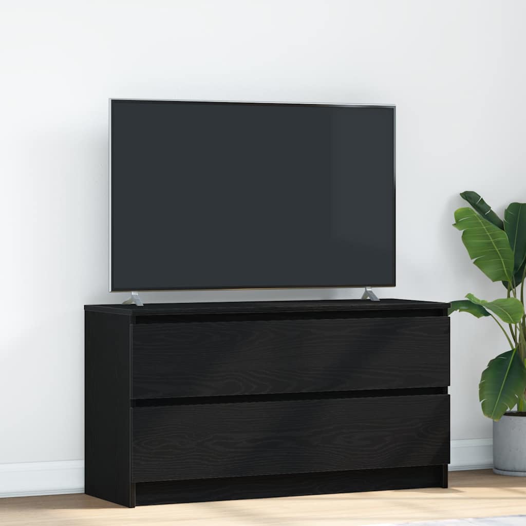 Vetonek Mueble para TV madera contrachapada negro 100x35x54 cm