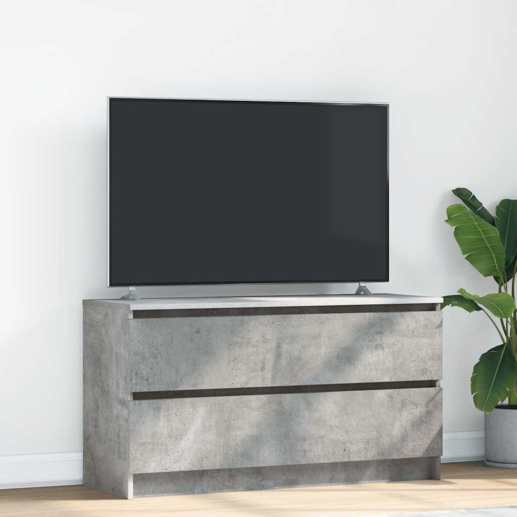 Vetonek Mueble de TV madera de ingeniería gris hormigón 100x35x54 cm