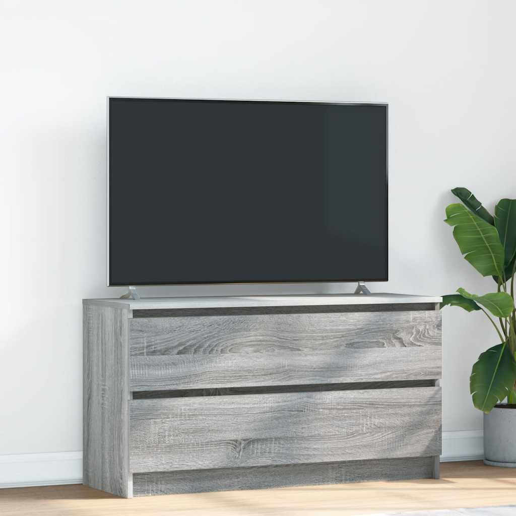 Vetonek Mueble de TV madera contrachapada gris Sonoma 100x35x54 cm