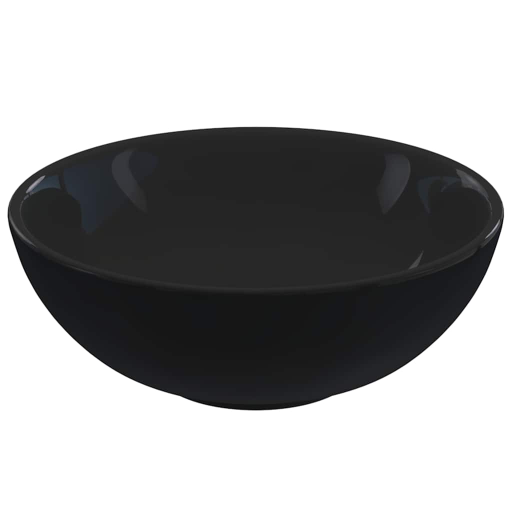 Lavabo Ø28x10 cm cerámica negro brillo V3766 Vetonek