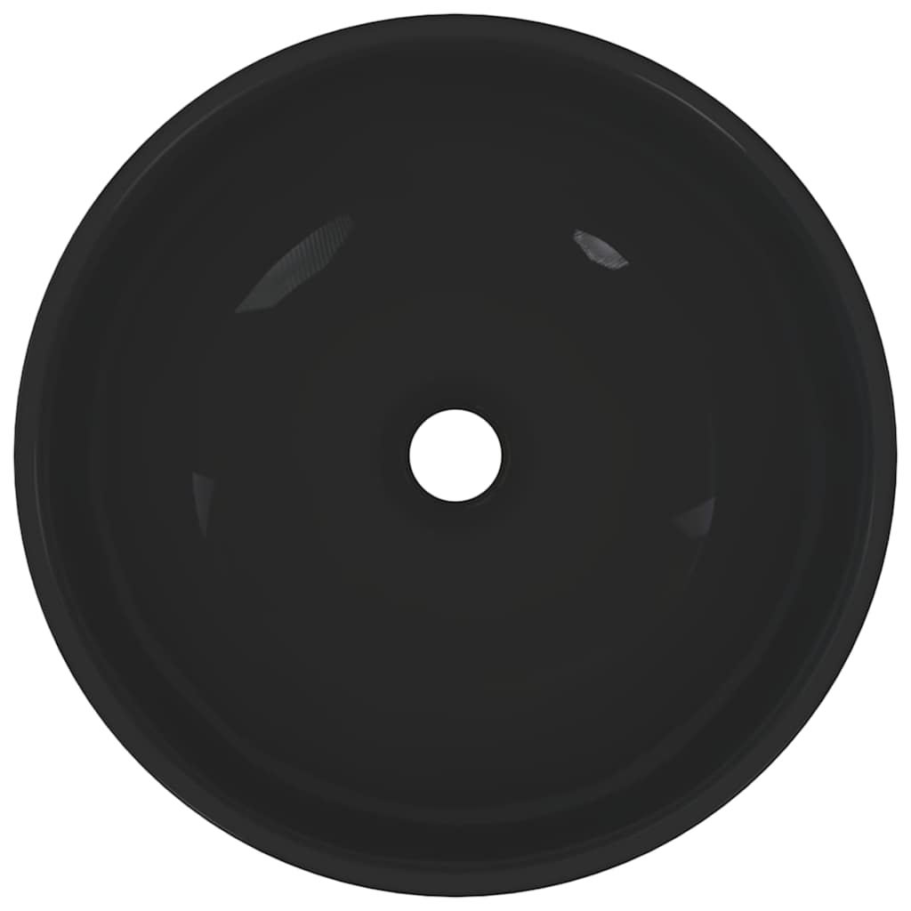 Lavabo Ø28x10 cm cerámica negro brillo V3766 Vetonek