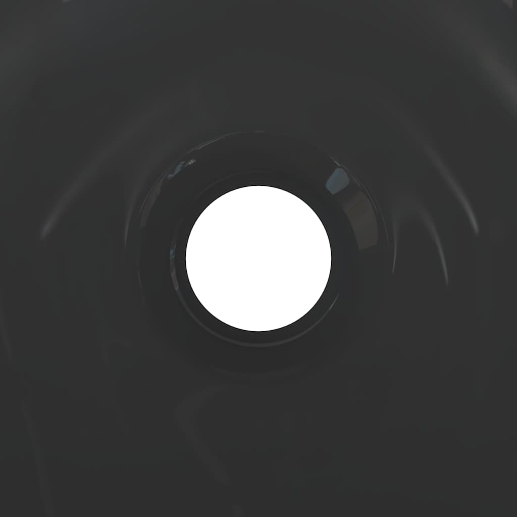 Lavabo Ø28x10 cm cerámica negro brillo V3766 Vetonek