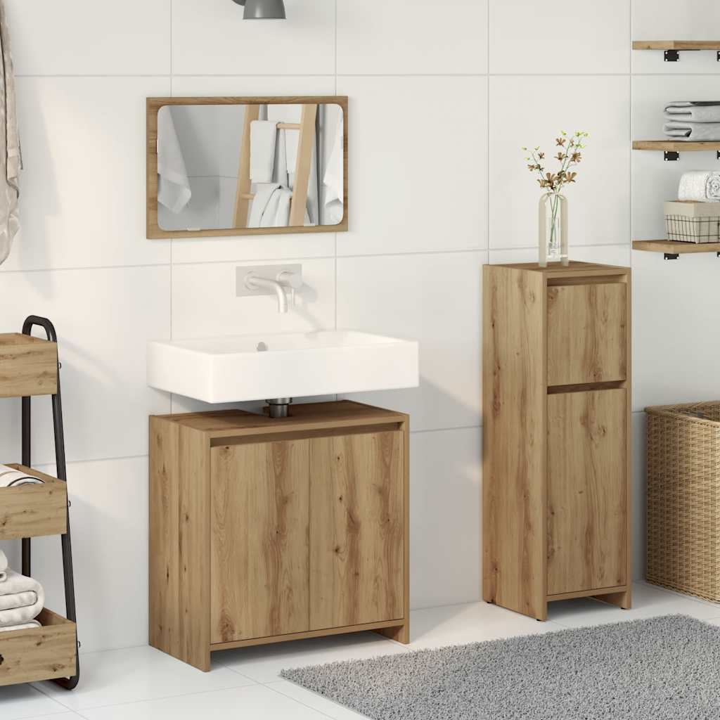 Ensemble de salle de bain de meubles 3 pièces en bois synthétisé NEXUS ROBLE Artisan