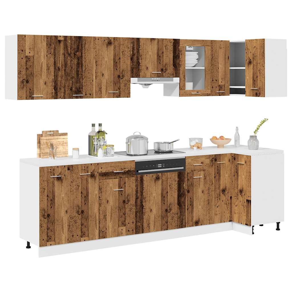 Vetonek Mueble de cocina 11 piezas madera contrachapada madera vieja