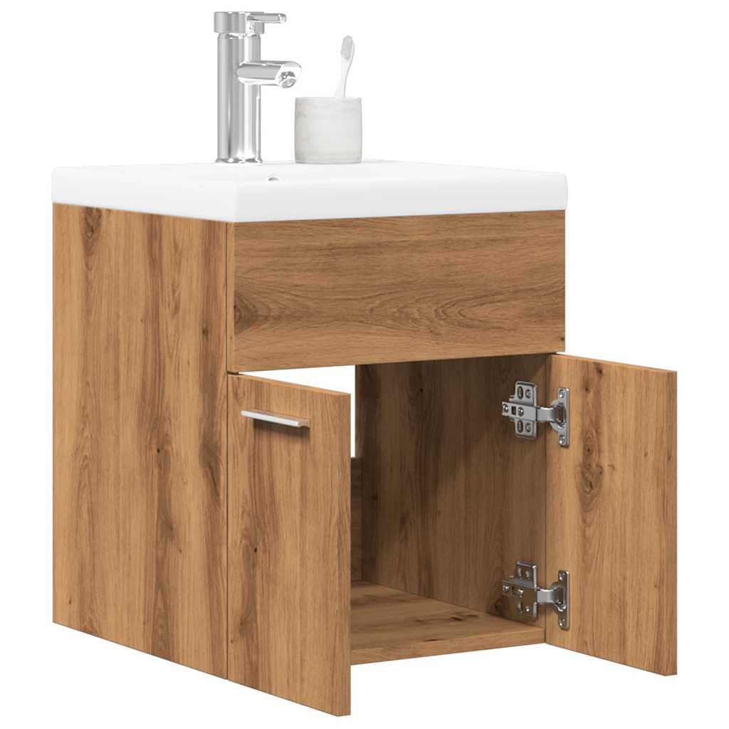 Vetonek Juego de muebles baño 2 piezas madera ingeniería roble artisan