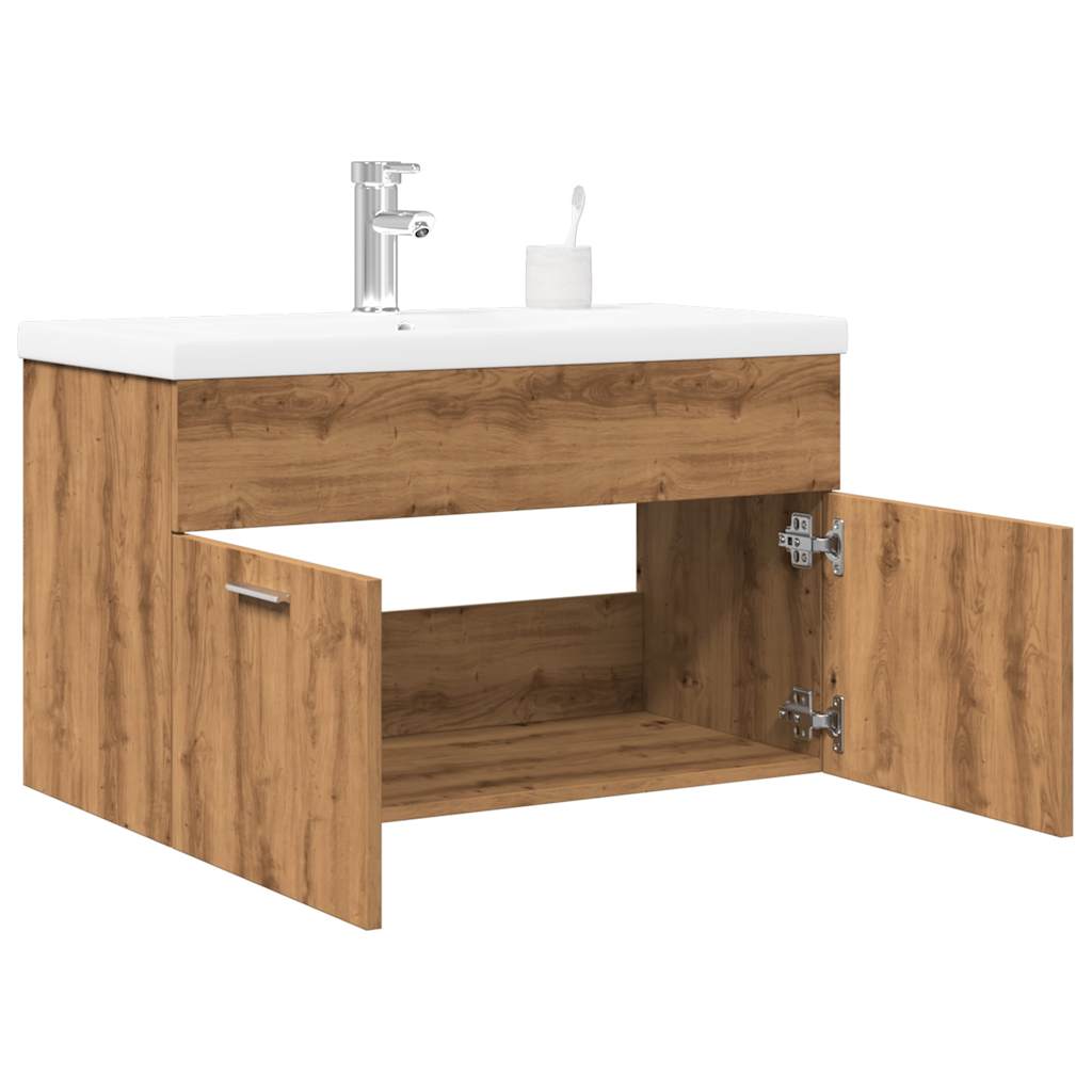 Vetonek Juego de muebles baño 2 piezas madera ingeniería roble artisan