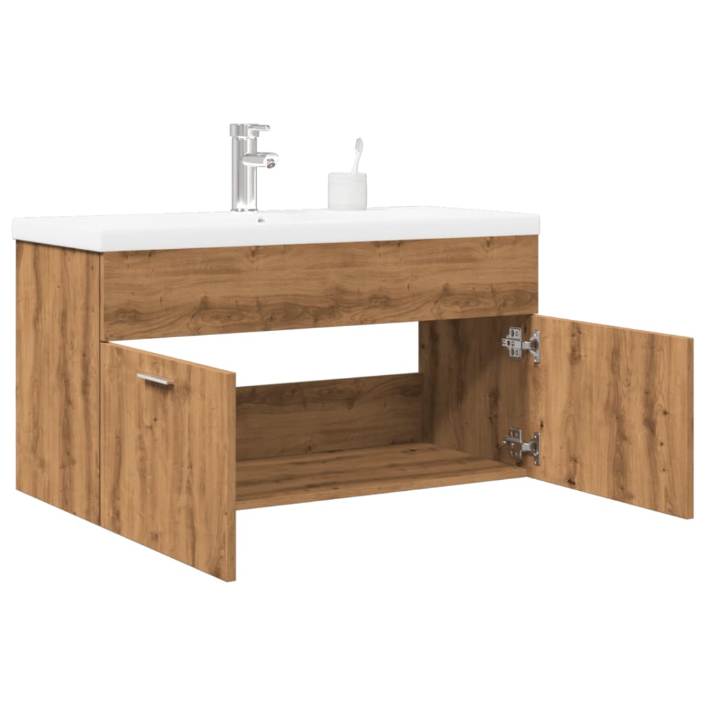 Vetonek Mueble de baño con lavabo integrado roble artisan