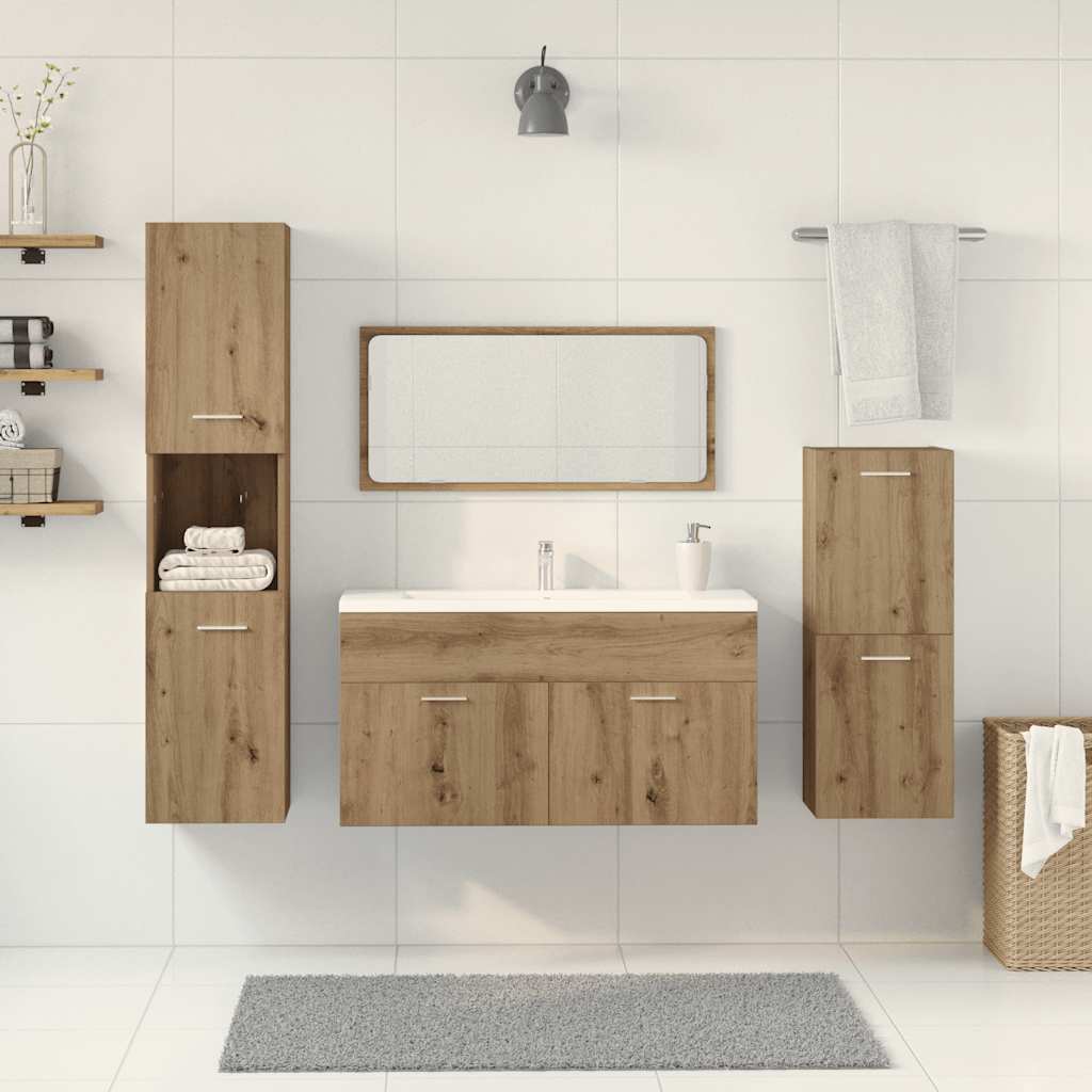 Ensemble de salle de bain de meubles 4 pièces en bois synthétisé NEXUS ROBLE Artisan