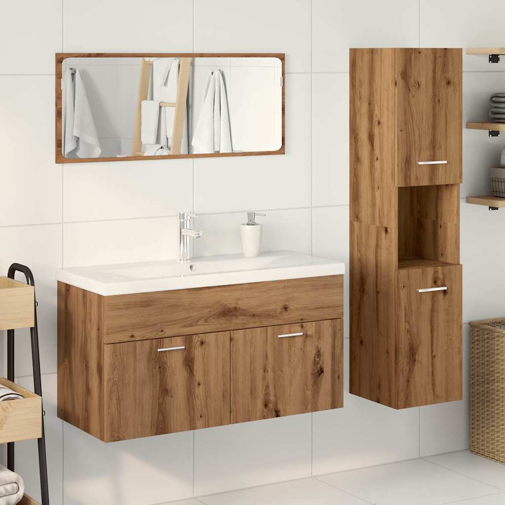 Ensemble de salle de bain de meubles 4 pièces en bois synthétisé NEXUS ROBLE Artisan