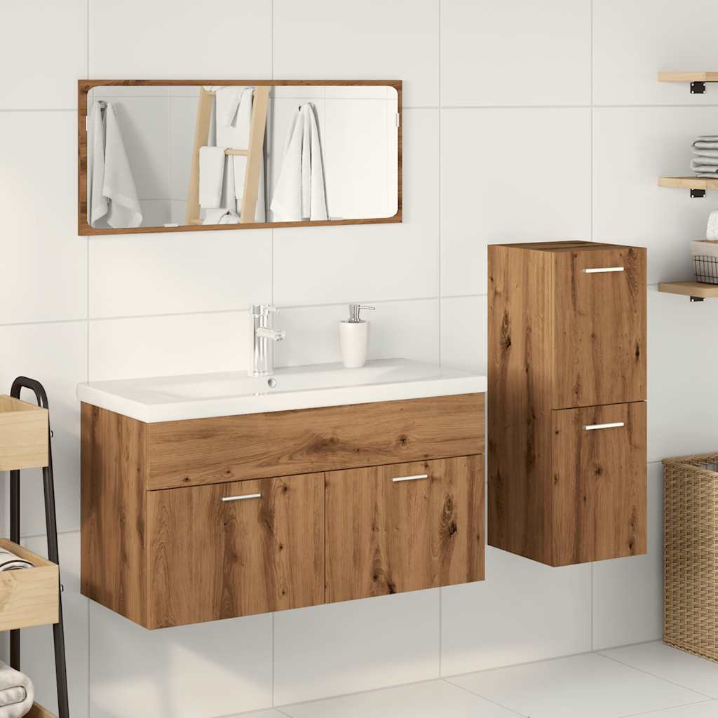 Ensemble de salle de bain de meubles 4 pièces en bois synthétisé NEXUS ROBLE Artisan