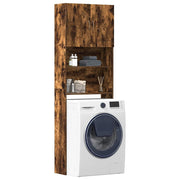 Engineered wood washing machine cabinet smoked oak 64x24x190 cm v7825 Vetonek