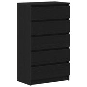 Vetonek Cómoda de madera contrachapada roble negro 60x36x103 cm