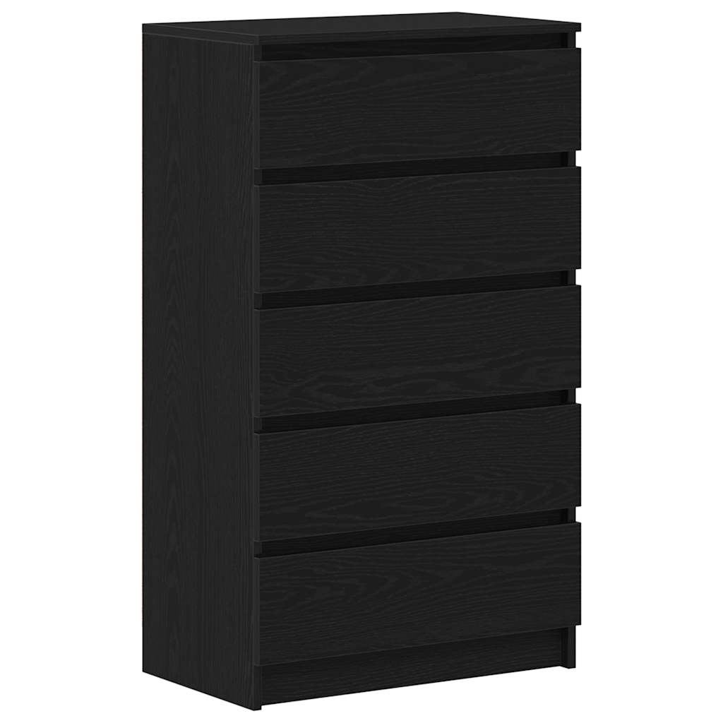Vetonek Cómoda de madera contrachapada roble negro 60x36x103 cm
