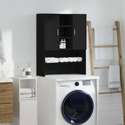 Black oak washing machine cabinet 70.5x25.5x90 cm v4694 Vetonek