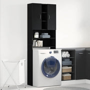 Black oak washing machine cabinet 64x25.5x190 cm v4717 Vetonek