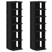 Vetonek Zapateros 2 uds roble negro 25x27x102 cm madera de ingeniería
