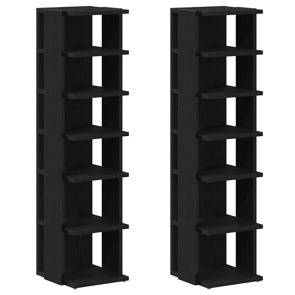Vetonek Zapateros 2 uds roble negro 25x27x102 cm madera de ingeniería