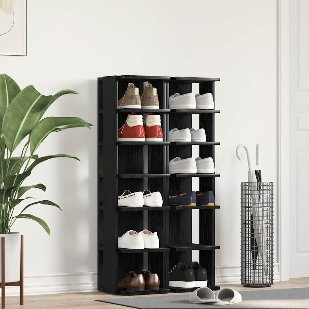 Zapateros 2 uds roble negro 25x27x102 cm madera de ingeniería v4731 Vetonek