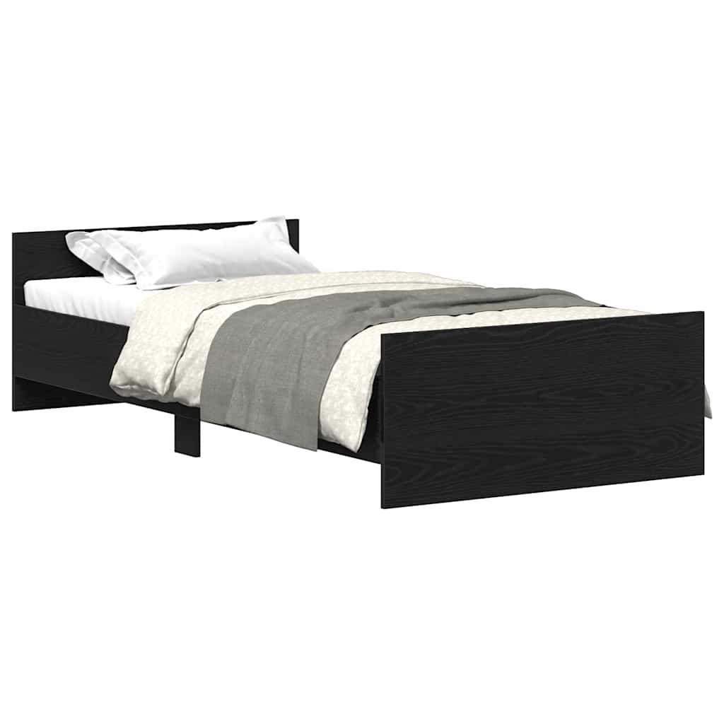 Vetonek Estructura de cama sin colchón roble negro 90x190 cm