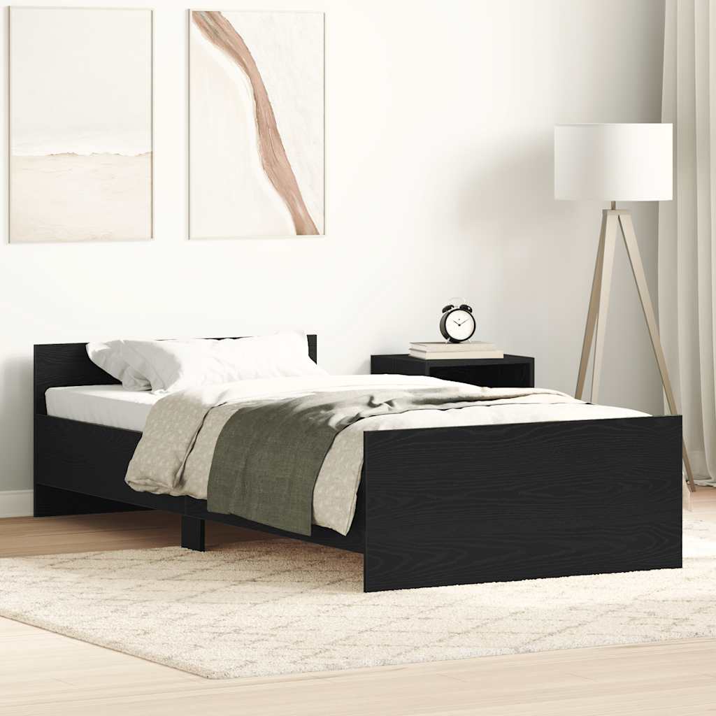 Estructura de cama sin colchón roble negro 90x190 cm v6322 Vetonek