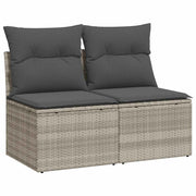 Conjunto de sofá e almofada de jardim 2 peças rattan sintético cinza acácia v6742 Vetonek