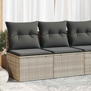 Conjunto de sofá e almofada de jardim 2 peças rattan sintético cinza acácia v6742 Vetonek