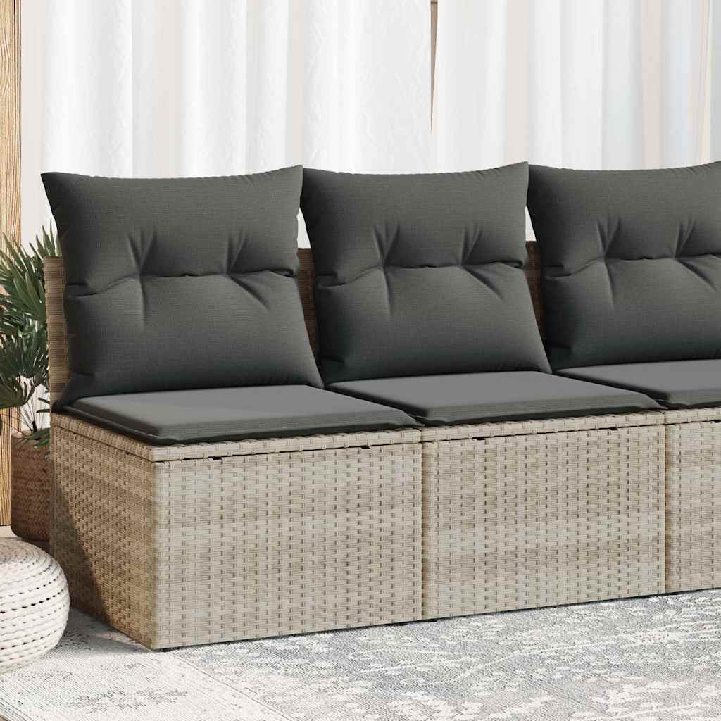 Conjunto de sofá e almofada de jardim 2 peças rattan sintético cinza acácia v6742 Vetonek
