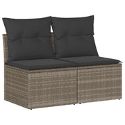 Conjunto de sofás de jardim e almofadas 2 peças rattan sintético cinza acácia v6827 Vetonek