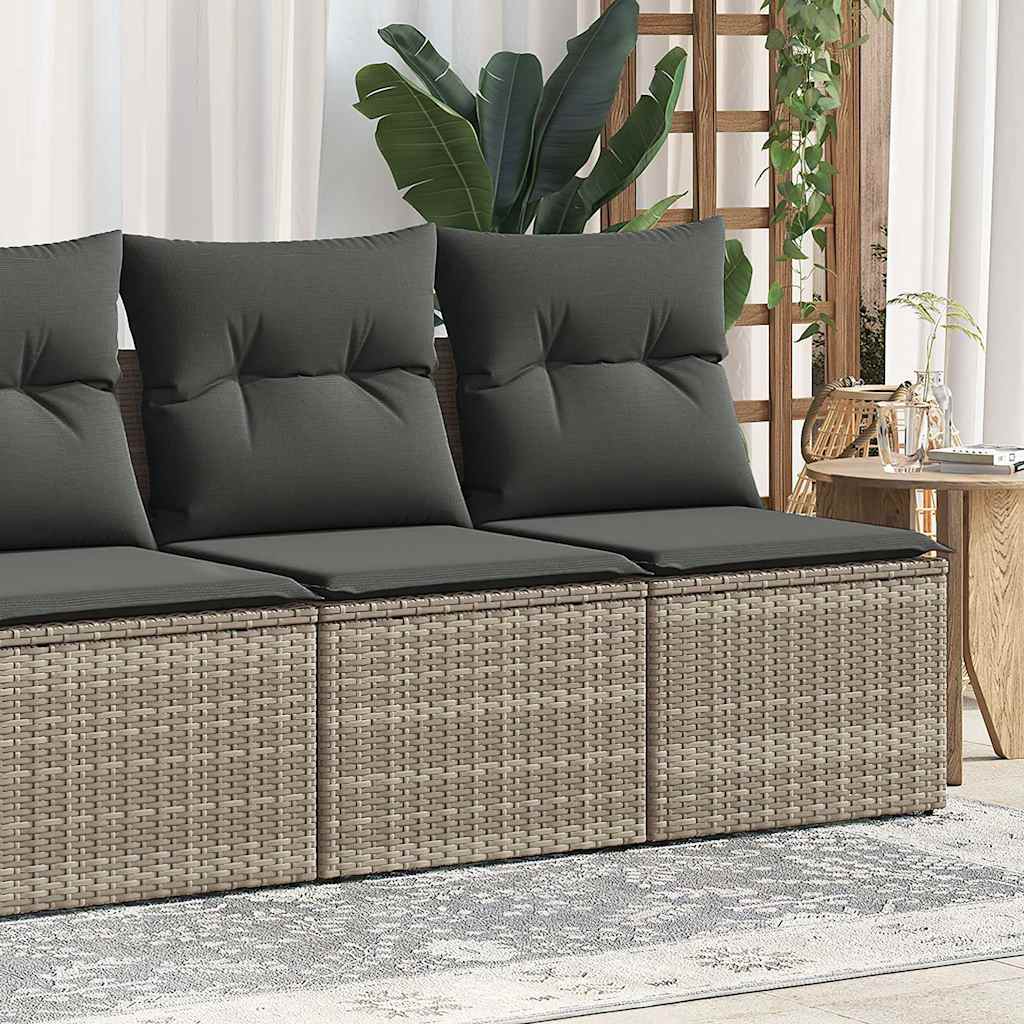 Conjunto de sofás de jardim e almofadas 2 peças rattan sintético cinza acácia v6827 Vetonek