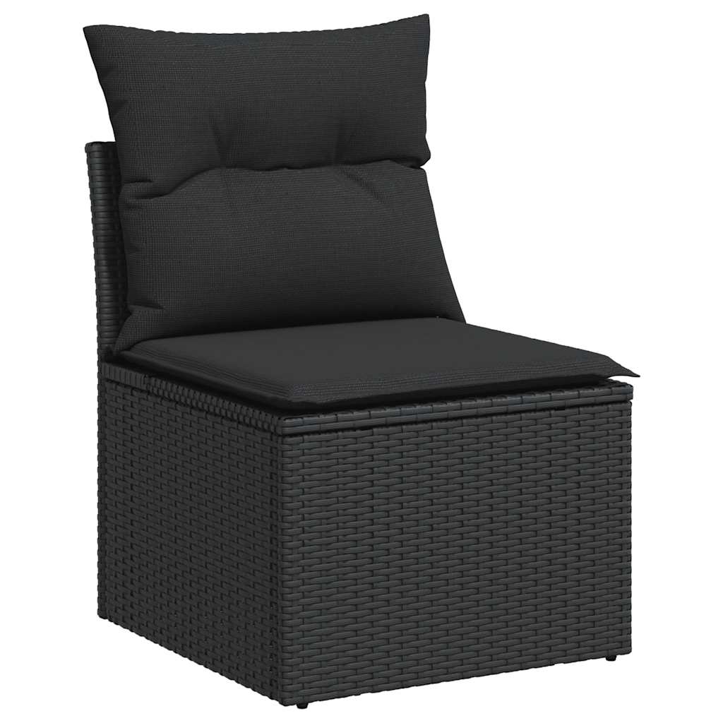 Set de muebles de jardín 5 pzas y cojines ratán sintético negro v9926 - Vetonek
