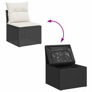 Set de muebles de jardín 5 pzas y cojines ratán sintético negro V4678 Vetonek