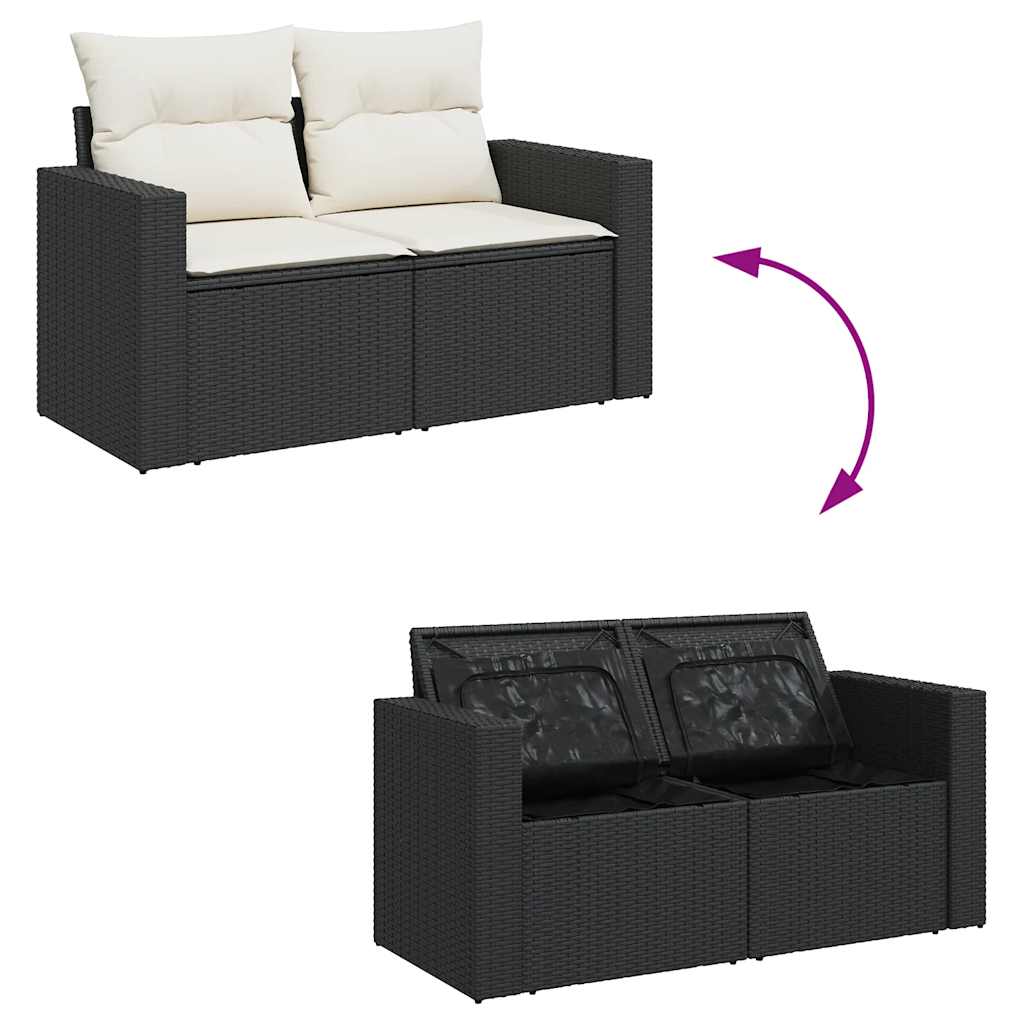 Set de muebles de jardín 5 pzas y cojines ratán sintético negro V4678 Vetonek