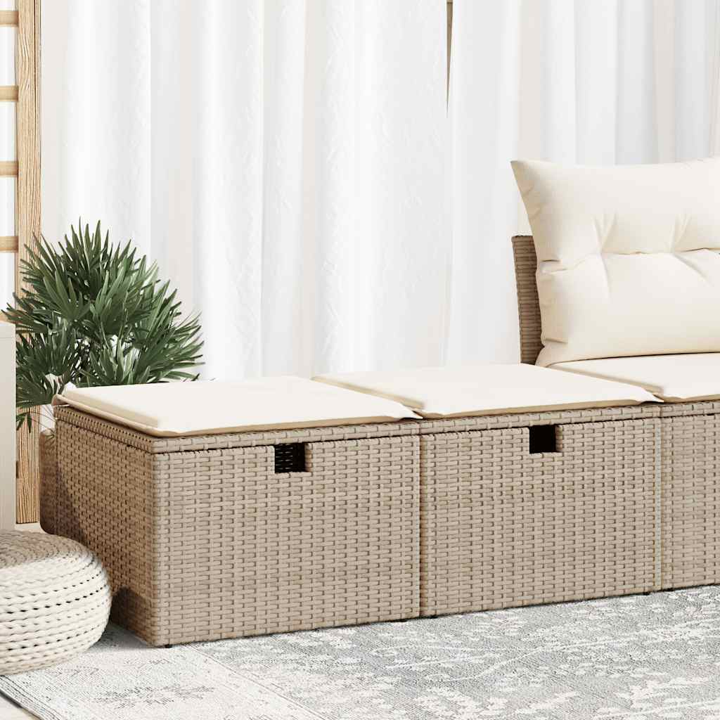 Vetonek Set sofás jardín y cojines 2 pzas ratán sintético acacia beige