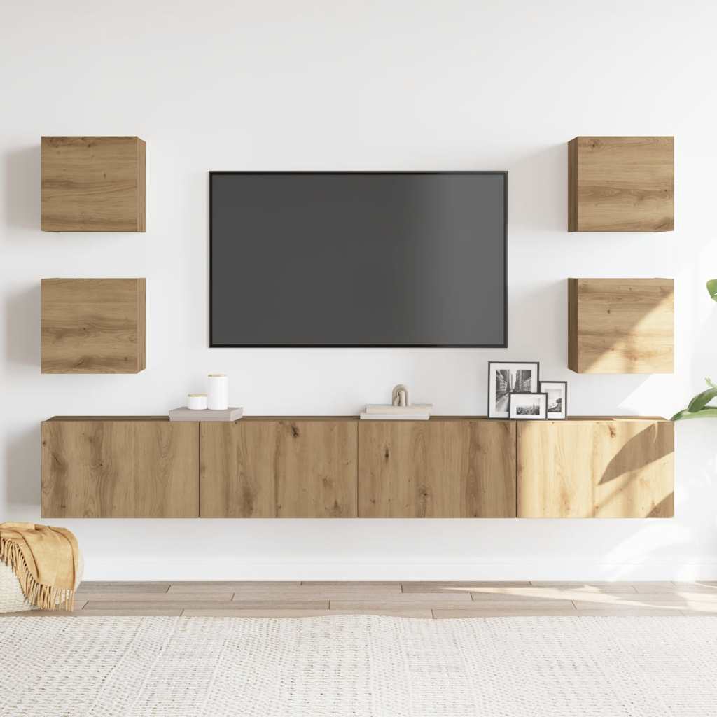 Móveis de TV pared 6 UDS sintetizou Wood Nexus Artisanal Oak